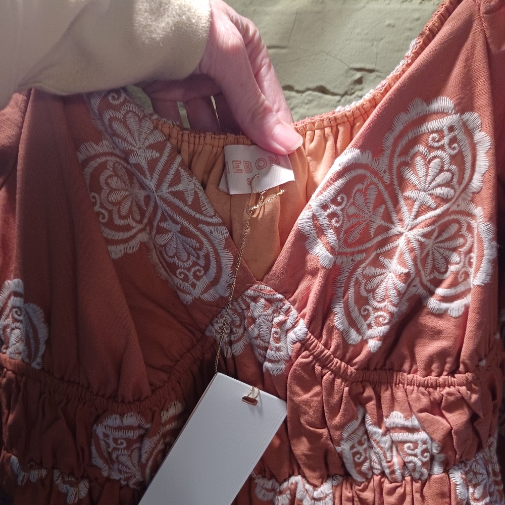NEW! Ciebon Cotton Embroidered  Patterned Dress - Picture 3 of 7